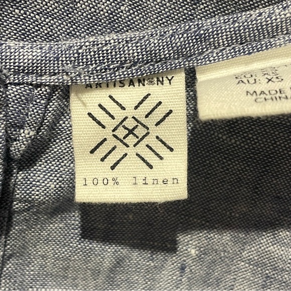 Artisan NY pullover sleeveless linen lagenlook minimalist blue dress extra small - Picture 9 of 11